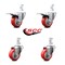 Service Caster 3.5 Inch Red Poly Swivel 3/4 Inch Square Stem Caster Total Lock Brakes, 2PK SCC-SQTTL20S3514-PPUB-RED-34-2-S-2 - alternate 6